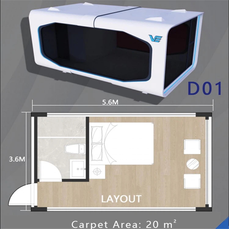 Prefab Smart Apple Cabin Pod Tiny House With Bathroom 1 Prefab Smart Apple Cabin Pod Tiny House With Bathroom 1