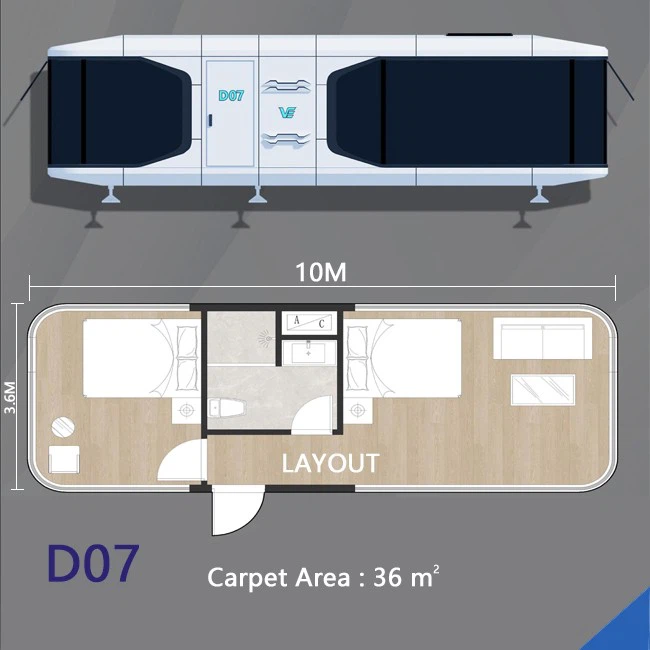 Prefab cheap cabin capsule-house hotel with 2 bedroom (8)